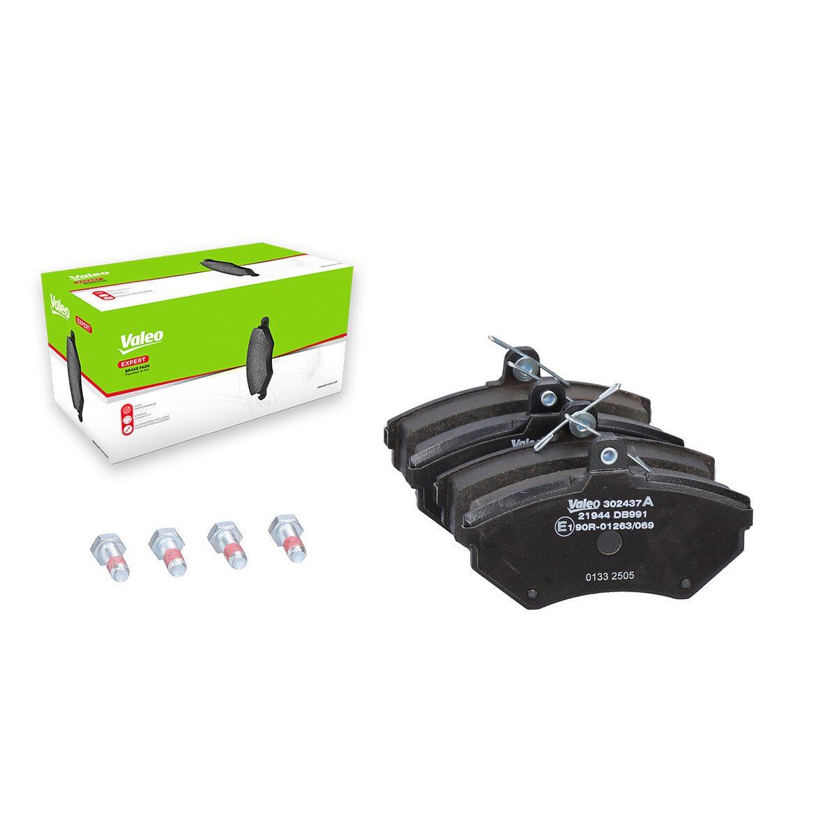 Jeu de 4 plaquettes de frein VALEO ref. 302437A